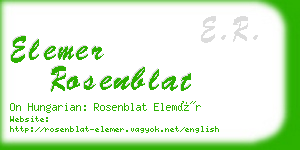 elemer rosenblat business card